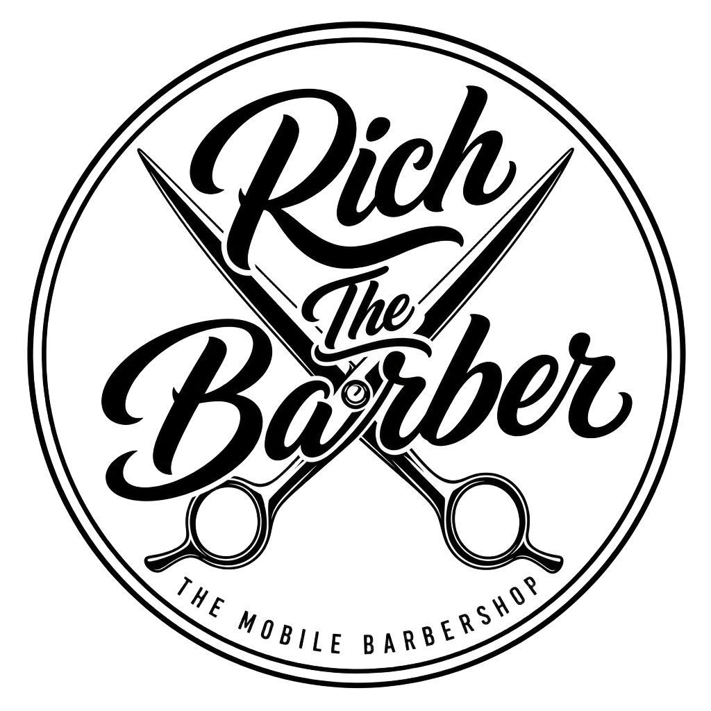 Rich The Barber barbershop logo